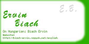 ervin biach business card